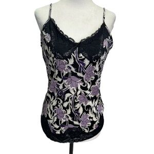 The Limited Black/Purple Lace Trim Camisole Size M